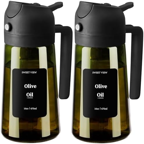 SWEET VIEW 2PCS Olive Oil Dispenser and Oil Sprayer