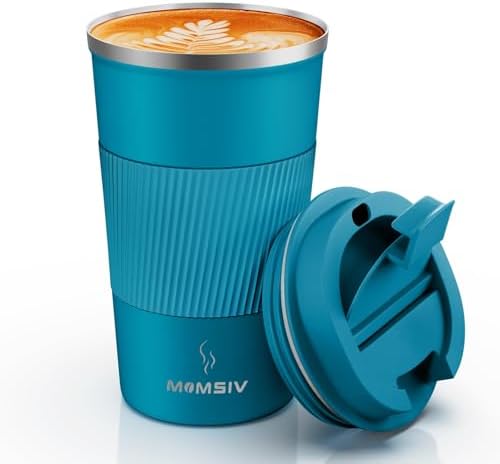 MOMSIV 17oz Travel Coffee Mug, Insulated Coffee Cup with Leakproof Lid
