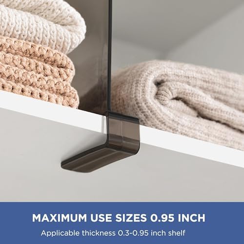 HBlife 6 Pack Grey Shelf Dividers, Vertical Purse Organizer for Closet Perfect for Sweater, Shirts, Handbags in Bedroom and Kitchen, Adjustable Acrylic Bookshelf for Organization