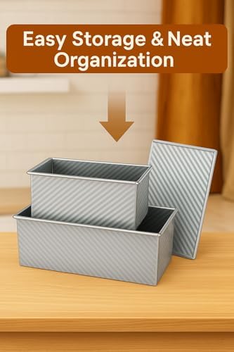 Pullman Loaf Pan with Lid, 2-Pack, 13x5 and 8.4x4.8 Inch