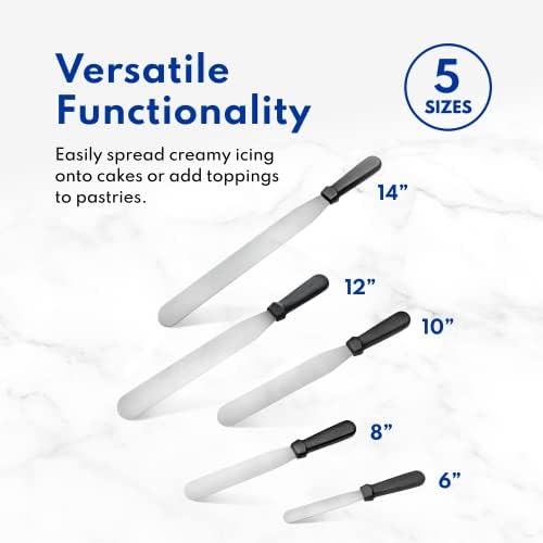New Star Foodservice Straight Icing Spatula, 14 Inch Blade, 19 Inch Overall, Bakery-Grade Stainless Steel Spatula for Large Cakes