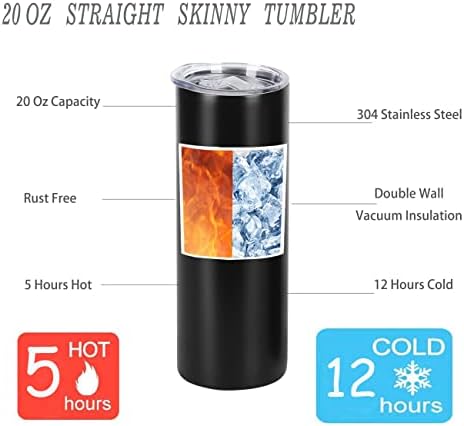 16 Pack 20 Oz Straight Skinny Tumblers,Individually Gift Boxed Stainless Steel Slim Skinny Tumbler Set Bulk, 20 Oz Insulated Slim Thin Travel Tumbler Cup for Diy, Black