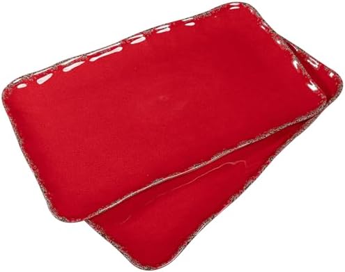 Farmhouse Rustic Melamine Serving Platters, set of 2, 17" x 10"