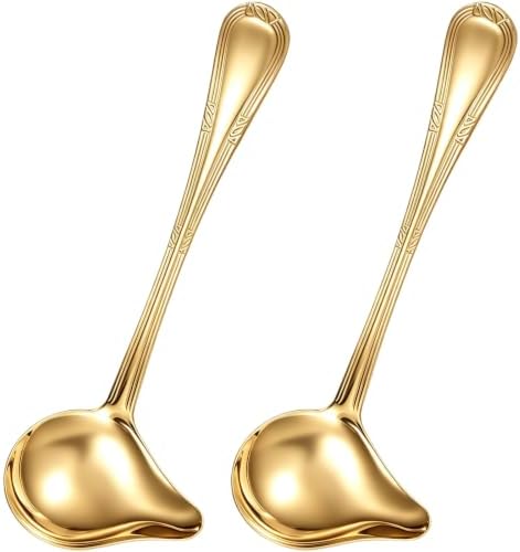 Patelai 2 Pcs Small Ladle Gravy Spoon Drizzle Spoon 1 oz Stainless Steel