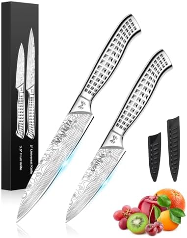 MOSFiATA 2pcs knife set，Stainless Steel Handle, Knives Set for Kitchen, Chef Knife Set Come with Gift Box