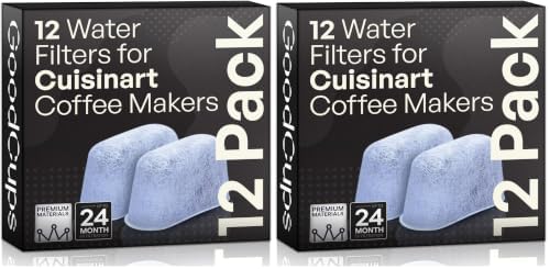 24 Pack Water Filters for Cuisinart Coffee Makers by GoodCups - Replacement Charcoal Water Filters - Fits All Cuisinart Coffee Machines
