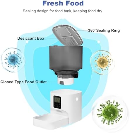 ANDOLL HOME Automatic Cat Feeder, 4L Cat Food Dispenser with 10s Voice Recorder, Pet Feeder up to 8 Meals per Day, Timed Feeder with Dry Food Sealed Ring