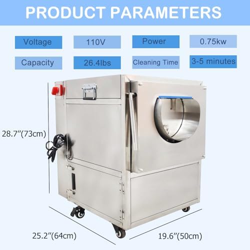 Automatic Electric Rolling Peeling Machine 26.4lbs Capacity 110V