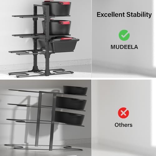 MUDEELA 8-Tier Heavy-duty pan organizers inside cabinet, 20.8" H Black