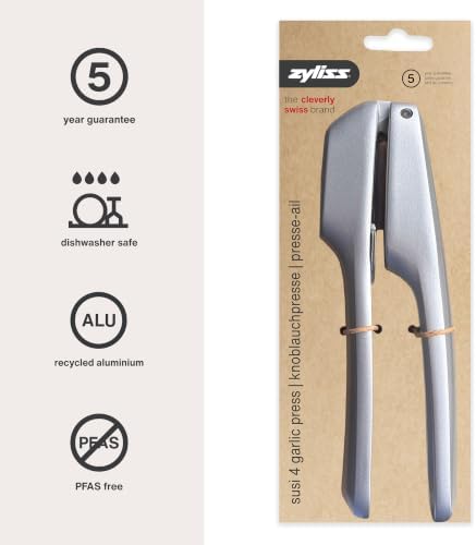 Zyliss Susi 4 Garlic & Ginger Press, Odor-Free Hands, No Need To Peel