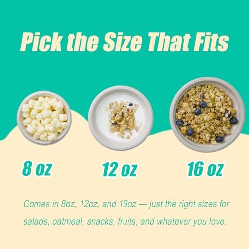 JINVOGREEN 200 Count 8 oz Paper Bowls, Small Compostable Bowls, Natural