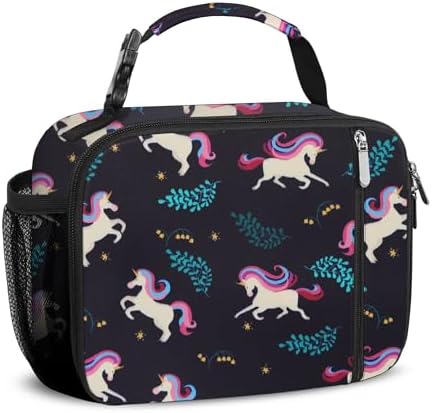 esouler Lunch Box Kids Insulated Lunch Bag for Boys & Girls Durable Children Lunchbox for School with Water Bottle Holder-Purple Unicorn