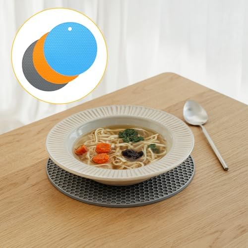 Silicone Jar Opener Pads, 3 Pack, Orange Blue Gray