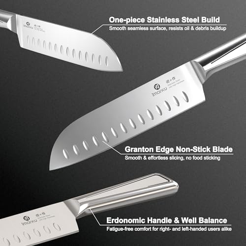imarku Santoku Knife 7 Inch, Japanese Sharp High Carbon Stainless Steel