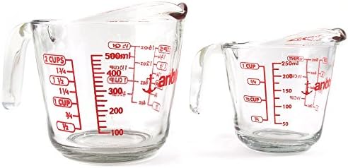 Anchor Hocking 2 Piece Glass Measuring Cup Set