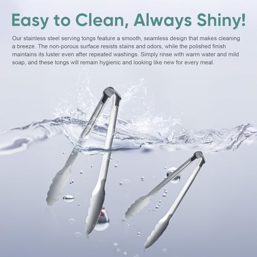 12 Pack Buffet Tongs Serving Tongs Stainless steel Kitchen Tongs 9inch