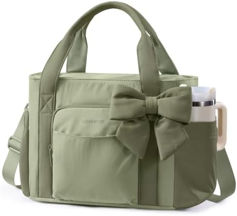 LOVEVOOK Insulated Lunch Box for Women,Adult Lunch Cooler Tote Bag with Bow