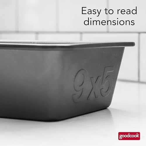 GoodCook PRO Loaf Pan Nonstick Carbon Steel Bakeware with Easy-Clean Non-Stick Coating, Oven & Dishwasher Safe Pan for Breads Pound Cakes Banana Breads & More, Gray, 9 x 5-Inch (Pack of 6)