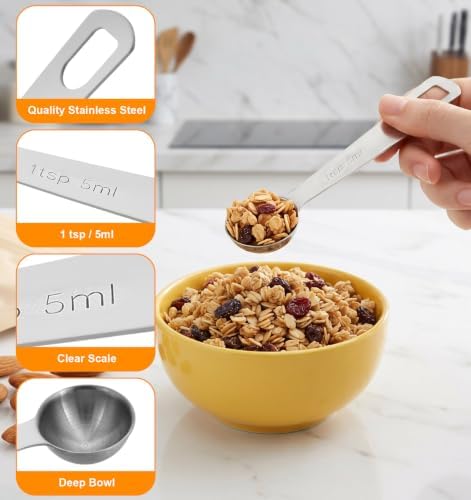 Teaspoon Measuring Spoon, 2PCS 1 Teaspoon Scoop, 5ml (4.7x1.2 Inch)