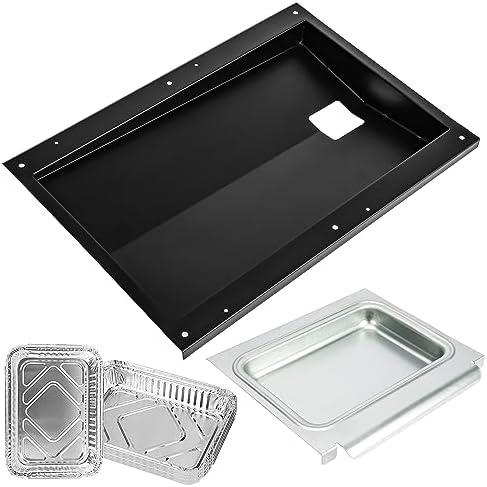 Uniflasy 69804 Grease Tray with 67047 Catch Pan for Weber Spirit 300 Series Gas Grills,Spirit E310 E320 E330 S310 S320 S330 Grills,Drip Tray with 10 Pack Aluminum Foil Liner,Replace Weber 69804 67047