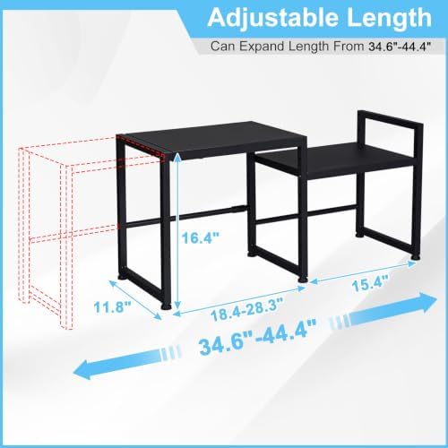44.3 Inches Expandable Metal Storage Shelves,150LBS Heavy Duty Shelving Units and Storage For Appliance,Adjustable Utility Organization and Storage Shelf Rack For Kitchen Cabinet Closet Garage Pantry