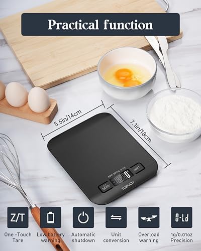 Food Scale, Digital Kitchen Scale with Grams & Ounces Units, 11lb