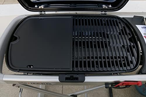 Uniflasy 7034 Cast Iron Griddle Plate for Weber Traveler 9010001 Gas Grill