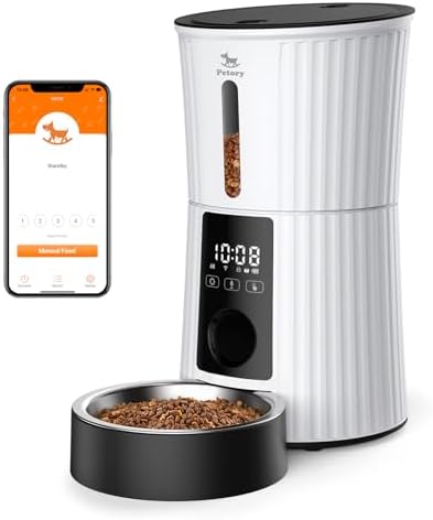 Petory WiFi Automatic Cat Feeder - 4L Dry Food Dispenser for Cats and Dogs