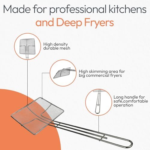 Wire Mesh Strainer with Handle, 2-Pack Deep Fryer Skimmer Cuisine Ready