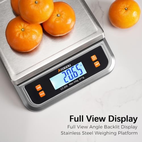 Atogou 88lb Food Scale, Commercial Kitchen Scale Plug-in Usable