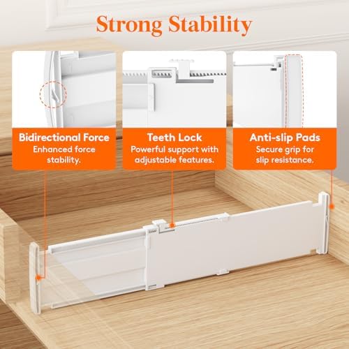 Lifewit 9 Pack 4" High Drawer Dividers, Adjustable Drawer Organizer Clothes