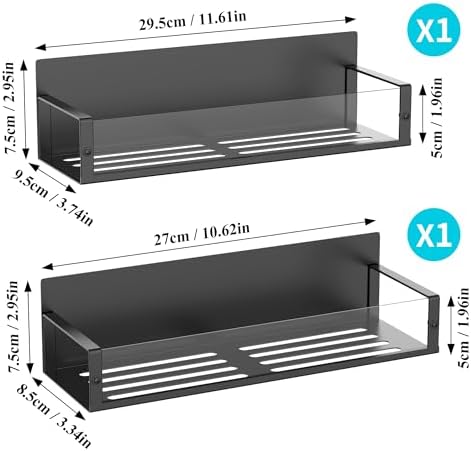 HuggieGems Metal Magnetic Spice Rack for Refrigerator Clear, 2 Pack