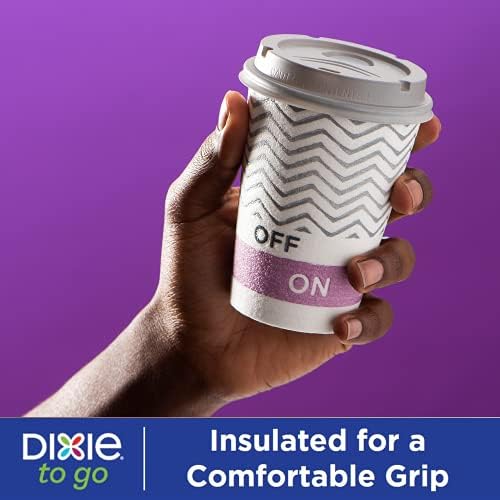Dixie Paper Coffee Cups With Lids, 12 oz | 14 Count | Pack of 2 | Insulated | For Hot or Cold