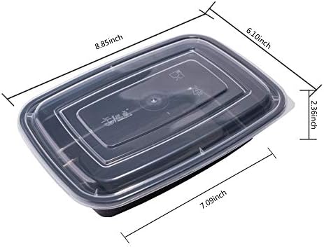 50-Pack Meal Prep Containers, Food Storage with Lids, 1000ml/34 OZ