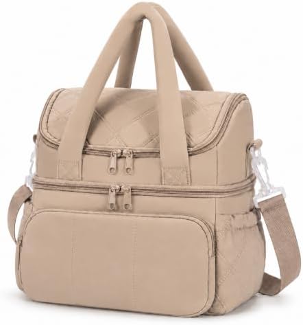 Lunch Bag for Women Large Insulated Lunch Box Double Deck Puffer Lunch Tote
