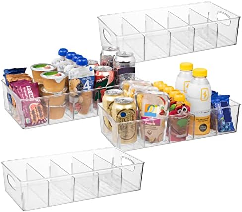 ClearSpace Pantry Storage Bins with Removable Dividers, XL, 4 Pack