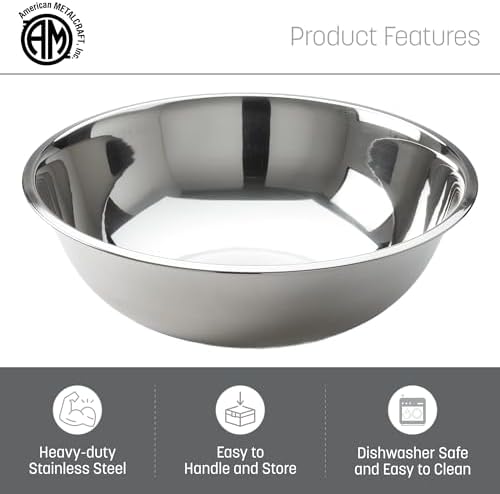 American Metalcraft 2 qt Stainless Steel Mixing Bowl,Silver