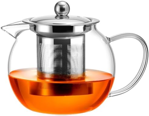 Baalaka Glass Teapot with Infuser, Clear Tea Pot for Stove, 22 oz/650 ml