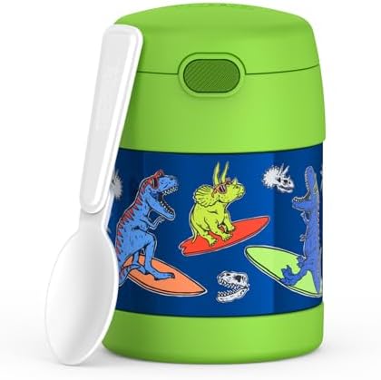 THERMOS FUNTAINER Kids Food Jar with Spoon, 10oz, Daring Dinos