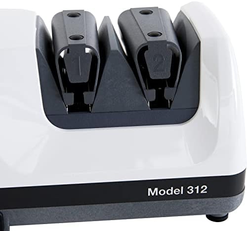 Chef'sChoice Professional Electric Knife Sharpeners UltraHone With 100-Percent Diamond Abrasives And Precision Angle Guides For 20-Degree Straight-Edge and Serrated Knives, 2-Stage, White