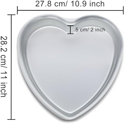 10 Inch Heart Shaped Cake Pans,2 Inch Deep,Aluminum Heart Shaped Cake Pan,Safe Oven,Suitable for party, birthday, gathering, other occasions cake (10 x 2 Inch,Set of 2)