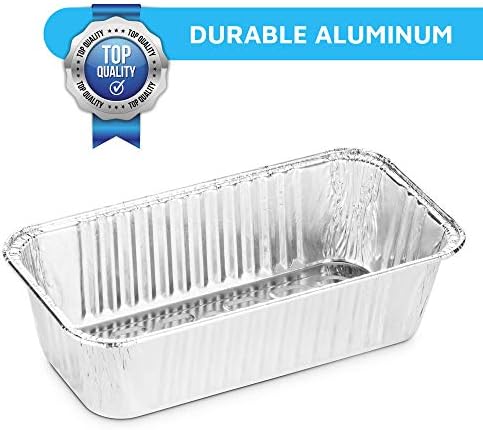 MontoPack Aluminum Disposable Loaf Pans | Deep Standard Size 8.5” x 4.5” Extra Thick Foil Bread Containers for Baking, Food Storage & Takeout | Eco-Friendly & Recyclable | Bulk 100-Pack 2 Pound Trays