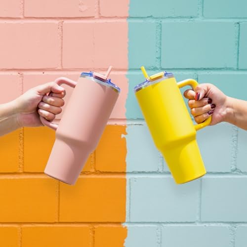 Big Swig 40oz Tumbler with Handle and Straw - Hot Pink, 40 oz Tumbler, Insulated Cup with Handle, 40oz Water Bottle with Straw, Thermal Cups, Leak Proof Lid, Travel Mugs, Stainless Steel