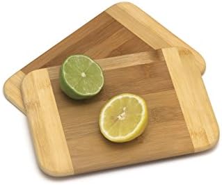 Lipper International Bamboo Wood Two-Tone Kitchen Cutting and Serving Board, Small, 8" x 6" x 5/16", Set of 12