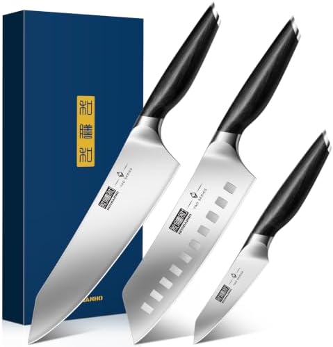HOSHANHO 3-Piece Knife Set, Ultra Sharp Japanese Kitchen Chef Knife Set