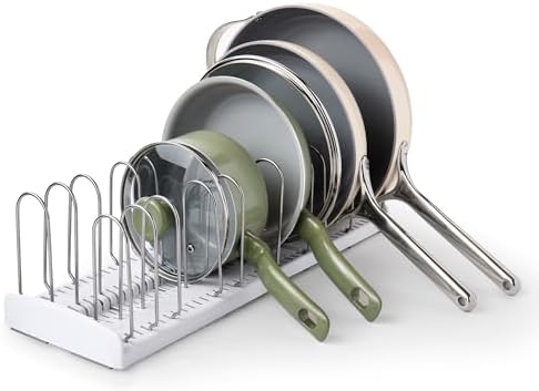 YouCopia StoreMore Expandable Pan + Lid Rack, Pot Lid Organizer, Adjustable