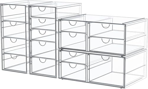 caktraie Acrylic16-Drawer Storage & Makeup Organizer for Desk