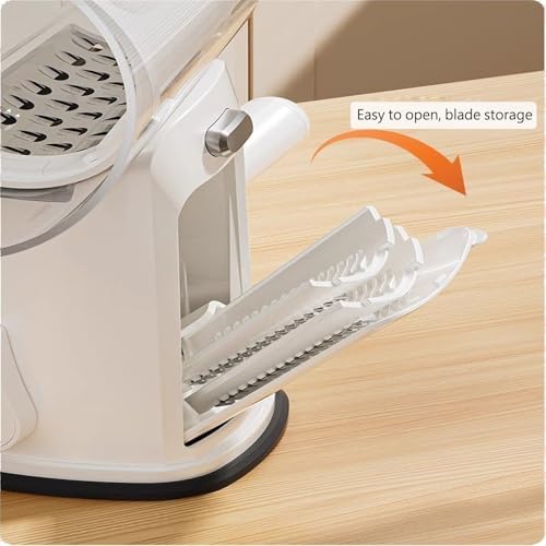 RULA Rotary Cheese Grater Hand Crank Vegetable Chopper Slicer Set, Fruit Cutter Veggie Shredder Food Dicer Chopping Cooking for Nuts Onion Tomato Potato Salad Garlic Cucumber Carrot and Cabbage