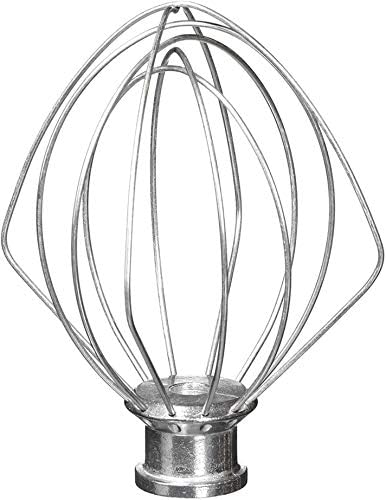 K45WW Wire Whip for KitchenAid Tilt-Head Mixer,6-Wire Whisk Attachment Replacement for 4.5QT/5QT Models K45SS KSM110 KSM75 KSM90 KSM100, Aluminum Head with Stainless Steel Wires, Hand Wash Only