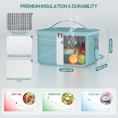 Adults Bento Lunch Box Set with Lunch Bag-3-Tier Stackable Leak-Proof Green